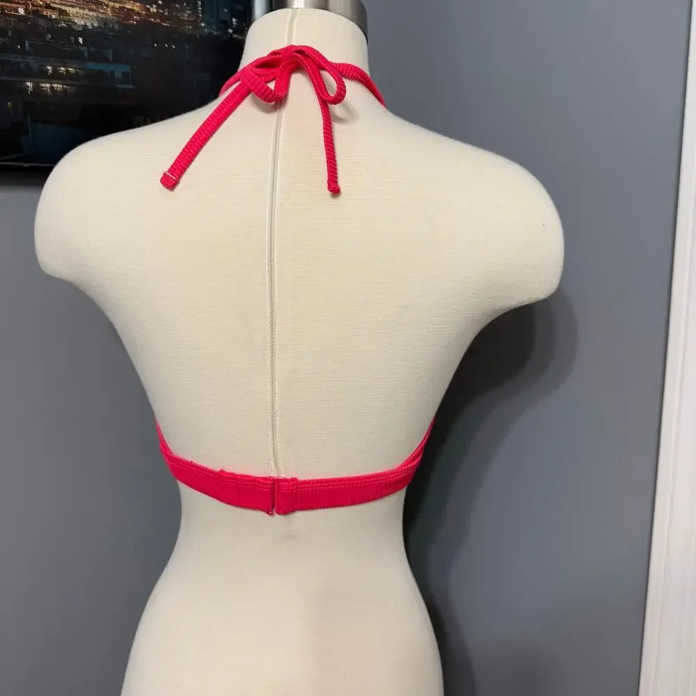 Old Navy Rib-Knit Halter Bikini Swim Top, Pink, XS 862335
